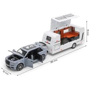 Schaal afgewerkte modelauto 1/32 Voor Benz Legering Trailer RV Automodel Diecast Metaal Recreatieve Terreinwagen Vrachtwagen Camper Automodel Miniatuurreplica-auto (Color : Chrome)