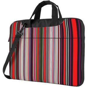 SSIMOO Gekleurde strepen verticale stijlvolle en lichtgewicht laptop messenger bag, handtas, aktetas, perfect voor zakenreizen, Gekleurde strepen verticaal, 15.6 inch