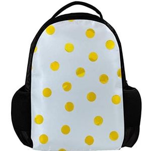 Rugzak voor vrouwen en man, School reizen werk Rugzak Yellow Dots Confetti Light Blue, Meerkleurig, 27.5x13x40cm, Rugzak Rugzakken