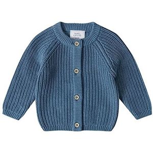 Stellou & friends Cardigan-gebreide jas voor meisjes en jongens, hoogwaardige babykleding van 100% katoen, I V, oceaanblauw, 62/68 cm