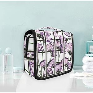 Hangende opvouwbare toilettas roze paarse bloem make-up reizen organizer tassen tas voor vrouwen meisjes badkamer