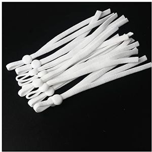 Elastische Touw 60 stukjes kleur masker elastische band nylon elastische handgemaakte DIY naaien accessoires verstelbare masker oor touw materiaal 11-12cm Elastische Touw Met Haken (Size : White 60pc