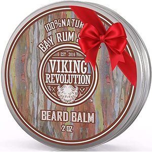 Beard Balm with Bay Rum Scent and Argan & Jojoba Oils - Styles, Strengthens & Softens Beards & Mustaches - Leave in Conditioner Wax for Men by Viking Revolution