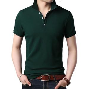 Zingther Heren Regular Fit Piqué poloshirt van katoenmix met korte mouwen, Groen, S