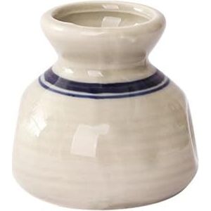 keramische tandenstokers, Retro Ceramic Cotton Swab Box Portable Creative Hydroponic Plant Jar Ornaments Storage Ornaments(White)