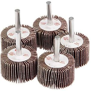 Polijstwielen， 5 stuks 40 mm schuurpapier met flapkop en doorn for miniboorkorrels