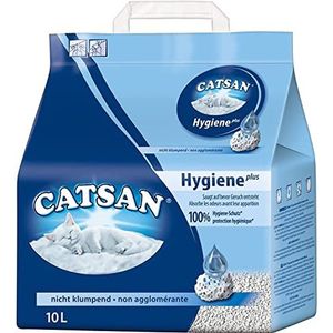 CATSAN Hygiene Plus kattenbak, van natuurlijke grondstoffen, bindt betrouwbaar geuren en vocht, Hygiëne strooi, 10L (1x10000 ml)