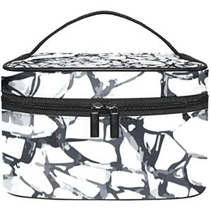 Make-up Organizer Bag, Travel Makeup Bag Organizer Case Draagbare Cosmetische Tas voor Vrouwen en Meisjes Toiletries Gebarsten Glas Textuur, Meerkleurig, 22.5x15x13.8cm/8.9x5.9x5.4in