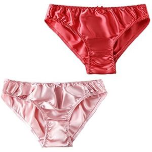 Moerbeizijden slipje voor dames, zijden sexy bikini, zijden slip, satijnen lingerie, elastische riem, strandshorts, set van 2, G, XL