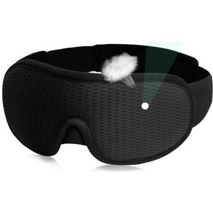 Oogmasker, 3D-slaapmasker, blokkeren, licht, zacht, gevoerd, slaapmasker voor ogen, schaduw, blinddoek, slaaphulp, gezichtsmasker ooglapje om te slapen (zwart)