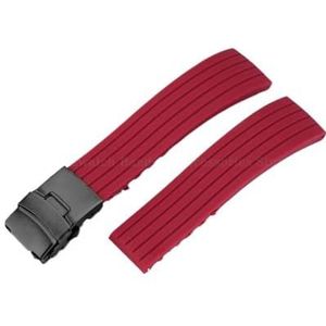 QNGMKBKTDZ Rubberen horlogeband 18 mm 20 mm 22 mm 24 mm geschikt for Seiko geschikt for Omega geschikt for Samsung polsband universele horlogebandaccessoires(Red-black,18mm)