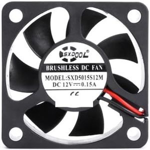 2 stuks voor SXDOOL 5cm koelventilator DC 12V 2-pins 5015 50mm 50x50x15mm koeler stil