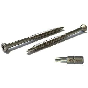 Plankschroeven roestvrij staal 3,2x60 mm - 200 st. met lenskop Torx A2 incl. bit