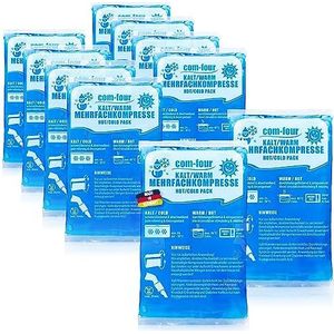 COM-FOUR® 10x klein meervoudig kompres, koude en warme kompressen, 16 x 9 cm - geschikt voor microgolven - Made in Germany (10 stuks - klein)