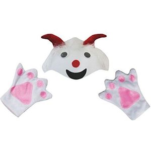 Petitebelle Sheep Hat handschoenen 2 stuks kostuumaccessoires Eén maat rood/wit