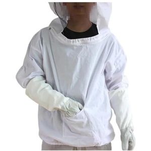 Bijenteeltpak Bijenkleding met hoed Anti-bijenpak Anti-bijenbeetuitrusting Landbouwkleding overall ,Veilige pasvorm(White)