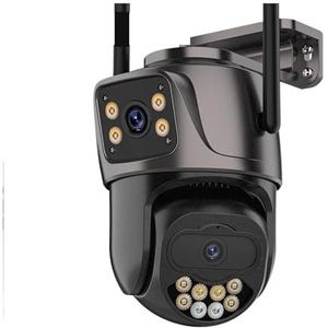 Bewakingscamera, Outdoor Draadloze Beveiliging IP Camera 4K 8MP HD Dual Lens Externe PTZ Camera Auto Tracking Straat Bewakingscamera(8MP With 64G Card)