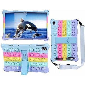 Case Compatibel Met Lenovo Tab P11 Plus 11 inch TB-J607F TB-J616F P11 TB-J606F Kids Bubble Siliconen Stand Tablet Cover(Color:Colorful Blue,Size:Tab P11 TB-J606F)