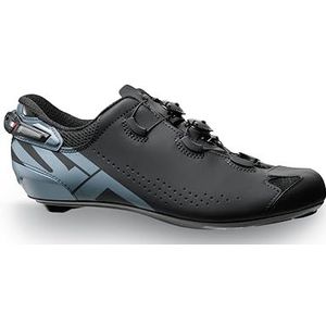 Sidi | Fietsschoenen, Professionele heren racefiets schoenen Shot 2S, verstelbare hak, innovatief sluitsysteem, Carbon Boost SRS zool, stijfheid zool 1, Zwart Grijs, 41 EU