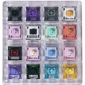 Akko 16 toetsen schakelaartester voor mechanische toetsenborden, acryl testapparaat, mechanische toetsenbordschakelaar met stofdichte afdekking