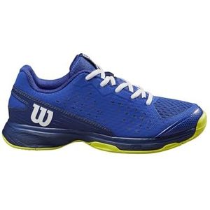 Wilson Rush Pro tennisschoen, blauw/blauw print/veiligheid geel, 5 UK, Blauw Blauw Print Veiligheid Geel, 5 UK