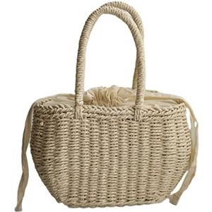 Stro Strandtas Zomer Vrouwen Hand Geweven Rotan Tas Rieten Strand Bruiloft Handtas Zomer Clutch Mand Boodschappentassen Handgeweven Draagtas (Color : A)