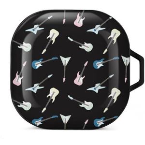 Verschillende elektrische gitaren oordopjes hoesje compatibel met Samsung Hard Shell beschermhoes zwart-stijl