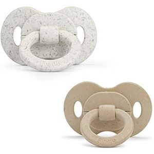 Elodie Details Fopspeen voor baby's van 0-6 maanden, van bamboe, geschikt voor baby's van 0-6 maanden, BPA-vrije siliconen, puur kaki/vanilla white