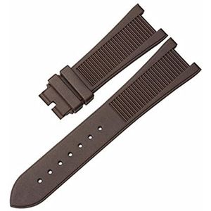 INEOUT 25mm rubberen siliconen horlogeband met opvouwbare gesp compatibel met Patek Philippe Riem Nautilus Series Horlogband 5711/5712 Armband (Color : Brown, Size : Gold Clasp)