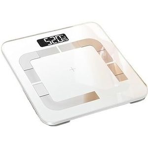 Lichaamsgewicht Schaal Slimme Badkamer Lichaamsvet Weegschaal Balans Bluetooth Menselijk Weigt BMI Schaal Vloer 20 Gegevens Gemakkelijk Te Gebruiken(White)