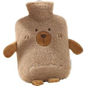 Warmwaterkruik 1000/2000 ml cartoon dieren warmwaterkruik met pluizige hoes rubberen warmwaterzak warm ontspannend veilige warmte pluche buikwarmers warmwaterzak (BR2)