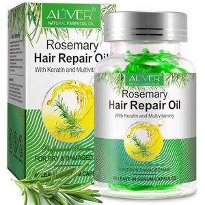 P-Beauty Bio Rozemarijnolie Capsules met Biotine & Keratine - 40 Capsules voor Extern Gebruik, Haarolie voor Haargroei & Hoofdhuidverzorging - Tegen Haaruitval - Essentiële Olie