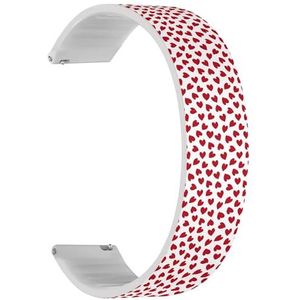 RYANUKA Solo Loop band compatibel met Ticwatch E3, C2 / C2+ (Onyx en platina), GTH/GTH Pro (rode hartvormige dag), snelsluiting, 20 mm rekbare siliconen band, accessoire, Siliconen, Geen edelsteen