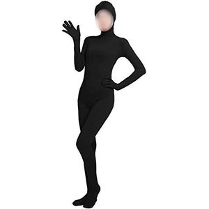 lucky baby store Zentai-kostuum voor meisjes, dames, volledig lichaam met open gezicht, spandex, unitard-masker, Zwart, L