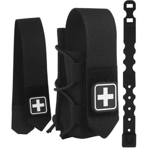 Universele Tourniquettas, Verticale Gereedschapstas Met Klep, MOLLE-compatibel For Teamactiviteiten, Tactische Spellen(BLK)