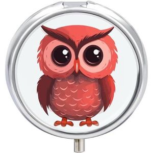Leuke Rode Uil Pil Doos Pil Case Pil Organizer Geneeskunde Pil Organizer Wekelijkse Pil Organizer Pil Houder Kleine Pil Case Pil Containers Pil Houder voor Purse