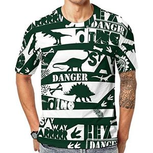 Tyrannosaurus Rex Art T-shirt met korte mouwen voor heren, ronde hals, print, casual T-shirt, tops, M