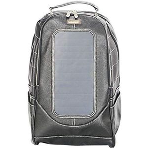 ZZZ Leer Solar USB Mobiele telefoon opladen Backpack Waterproof Backpack Outdoor Travel Bag (Color : Black)