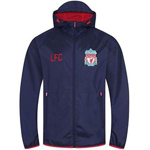 Liverpool FC - Regenjas/windjak voor mannen - Officiële cadeauset - Marineblauwe capuchon - Small