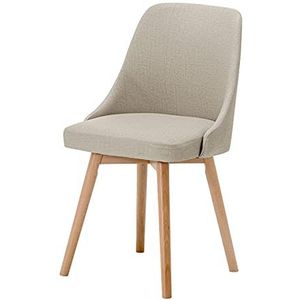 GEIRONV 1 Stuk Keuken Eetkamerstoel,Technologie Doek Massief Hout Rugleuning Stoel Onderhandeling Over Hotelkantoor Computer Stoel Eetstoelen (Color : Khaki)