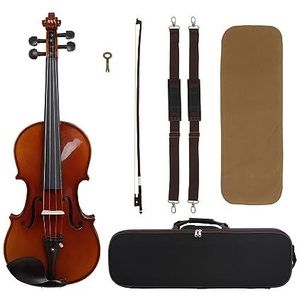 4/4 Viool Handgemaakte Akoestische Sparrenhout Print Fiddle Kits Met Koffer Boog Voor Beginners Instrument (Color : Semi Handmade Print)