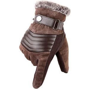 MKLHAVB Skihandschoen Winter Heren Handschoenen Touchscreen Warme Casual Handschoenen Wanten voor Mannen Outdoor Sport Volledige Vinger Solid Handschoen Thinsulate Sneeuwhandschoenen (Bruin B)