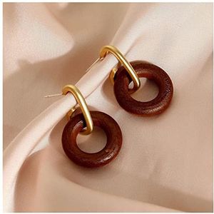 Oorbellen Elegante romantische houten oorbellen for vrouwen gepersonaliseerde sieraden Accesorios Mujer Wholesale Fall Oorbellen Herfst Winter Oorbellen voor dames (Size : 2)