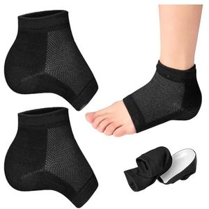 1 paar zwarte verhogingssokken, inlegzolen-hoogteversterker, siliconen verhogingssokken, hielverhogingssokken, gevoerde sokken voor dames en heren