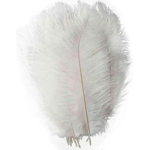 Groothandel 100 stks/partij natuurlijke witte struisvogelveren voor ambachten 15-35 cm carnavalskostuums feest thuis bruiloft decoraties pluimen-A1-20-25 cm 8-10 inch