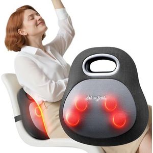 BOB AND BRAD Rug- en Nekmassager met Warmte voor Pijnverlichting, EZBack Go Diepe Weefsel 4D Shiatsu Massageapparaat, Massagekussen met Handvat voor Kantoor & Thuis, Cadeau voor Mannen & Vrouwen