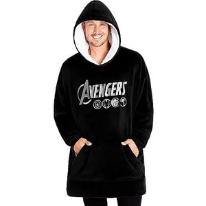 Marvel hoodies voor mannen, fleece oversized hoodie-deken, Avengers cadeaus voor mannen (Zwarte Avengers)