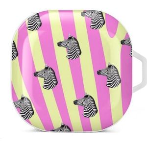 Zebra Head Oordopjes Case Compatibel met Samsung Hard Shell Beschermhoes Wit-Stijl