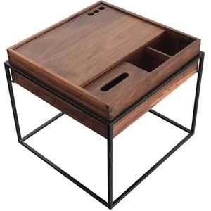 Nachtkastje Black Walnut Solid Wood Bedside Table Simple Portable Bedside Cabinet for Home Bedroom Living Room Bedside Dresser Woonkamer(Black Mahogany)