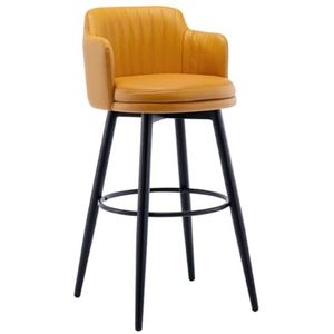 Barkrukken Barstoel Met Leer Beklede Stoel Met Rugleuning En Armleuningen. Barkrukken Hoge Krukken Bistrokruk(A,Seat height 65cm)